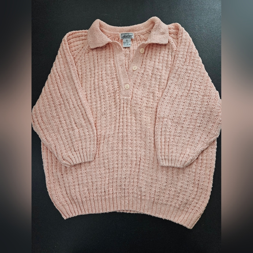 Vintage - Gallagher Silk Blend Rosy Pink Knit Sweater Top - NWOT - Size XL